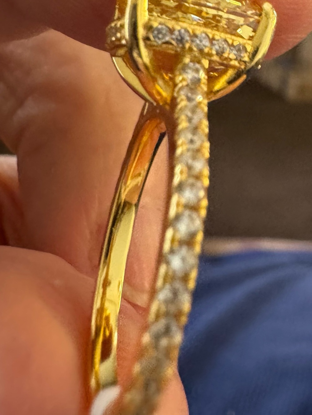Yellow Cubic Zirconia Promise Rings - Picture 4 of 11